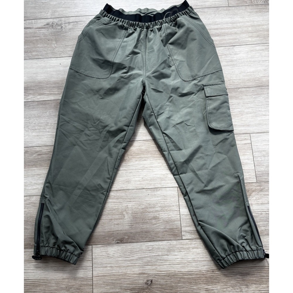 Reebok X Cardi B Olive Green Elastic High Waist‎ Joggers Large